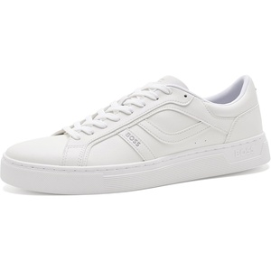 BOSS Men’s Rhys Tennis Lace Up Sneakers(Beaming White)