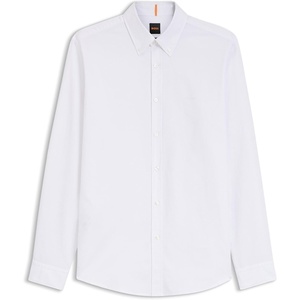 BOSS Men’s Rickert M Regular Cotton Oxford Button Down Shirt(White100)