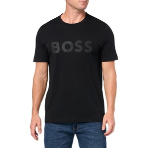 BOSS Men’s Shade Embossed Logo Cotton T-Shirt(Black Sky)