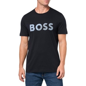 BOSS Men’s Shade Embossed Logo Cotton T-Shirt(Dark Sky)