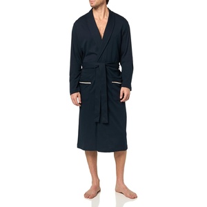BOSS Men’s Shawl Collar Cotton Robe(Clean Navy)