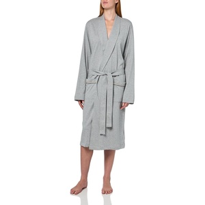 BOSS Men’s Shawl Collar Cotton Robe(Grey Mélange)