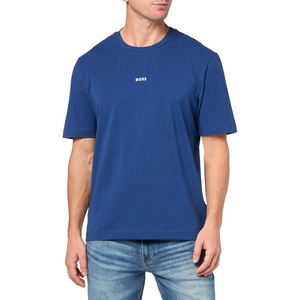 BOSS Men’s Small Chest Logo Regular Fit Cotton T-Shirt(Blue Sapphire)