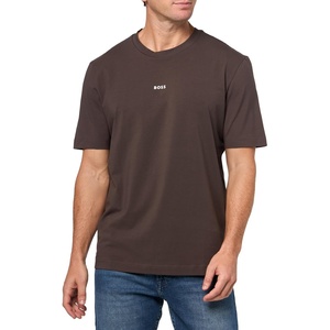 BOSS Men’s Small Chest Logo Regular Fit Cotton T-Shirt(Brown Rust)