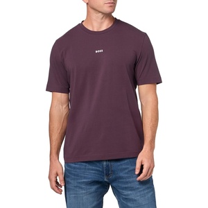 BOSS Men’s Small Chest Logo Regular Fit Cotton T-Shirt(Eggplant)