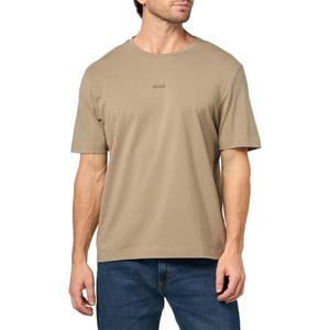 BOSS Men’s Small Chest Logo Regular Fit Cotton T-Shirt(Olive Night)