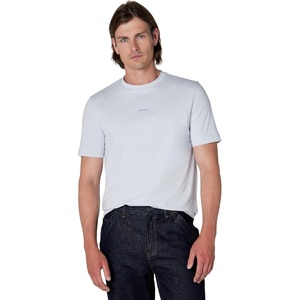 BOSS Men’s Small Chest Logo Regular Fit Cotton T-Shirt(Puritan Grey)