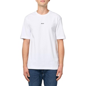BOSS Men’s Small Chest Logo Regular Fit Cotton T-Shirt(White Snow)