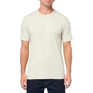 BOSS Men’s Small Tonal Logo Regular Fit Jersey T-Shirt(Navajo Cream)