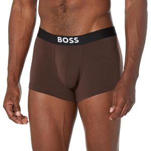 BOSS Men’s Solid Trunk With Bold Logo(Dark Oak Brown)
