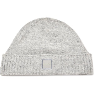 BOSS Men’s Square Logo Knit Hat(Snowflake Grey)