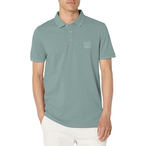 BOSS Men’s Square Patch Logo Slim Fit Pique Polo Shirt(Goblin Green)