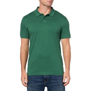 BOSS Men’s Square Patch Logo Slim Fit Pique Polo Shirt(Green Wreath)