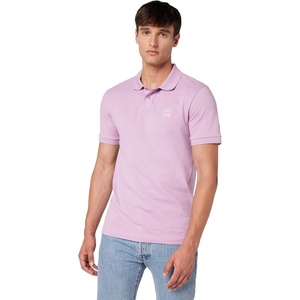 BOSS Men’s Square Patch Logo Slim Fit Pique Polo Shirt(Lavendar Cream)