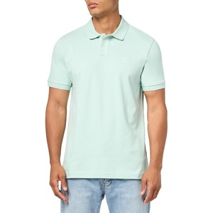 BOSS Men’s Square Patch Logo Slim Fit Pique Polo Shirt(Mint Green)