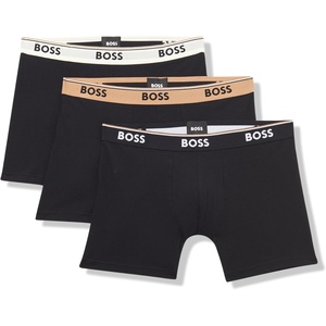 BOSS Men’s Stretch Cotton Boxer Briefs 3 Pack(Black Currant / Black Currant  Black Currant / Toasted Marshmellow  Black Currant / Chickpea Beige)