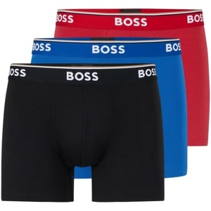 BOSS Men’s Stretch Cotton Boxer Briefs 3 Pack(New Red/Blue/Black)