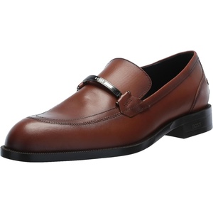 BOSS Men’s Tayil Smooth Leather Bit Loafer(Acorn Brown)