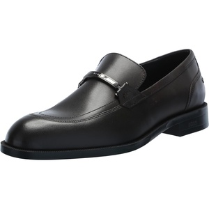 BOSS Men’s Tayil Smooth Leather Bit Loafer(Brown Wood)