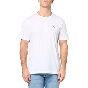 BOSS Men’s Tee Curved Logo Short Sleeve(Crisp White)