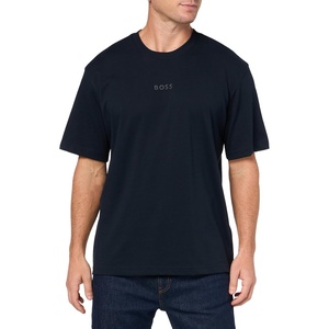 BOSS Men’s Tonal Center Logo Cotton T-Shirt(Blueberry Blue)