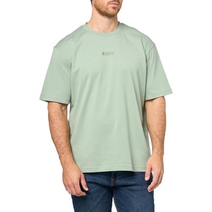 BOSS Men’s Tonal Center Logo Cotton T-Shirt(Iceberg Green)