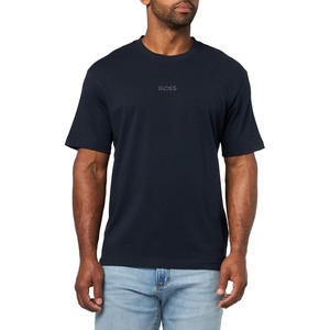 BOSS Men’s Tonal Center Logo Cotton T-Shirt(Night Tide)