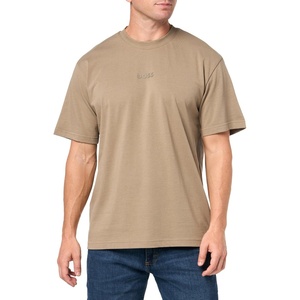 BOSS Men’s Tonal Center Logo Cotton T-Shirt(Teak Beige)