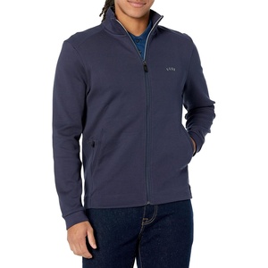 BOSS Men’s Tonal Regular Fit Cotton Zip Up Sweatshirt(Basic Navy)