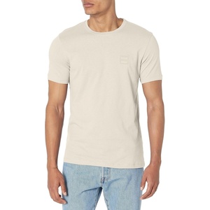 BOSS Men’s Tonal Square Patch Logo Jersey T-Shirt(Creamy Oat)
