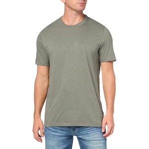 BOSS Men’s Tonal Square Patch Logo Jersey T-Shirt(Fossil Grey)