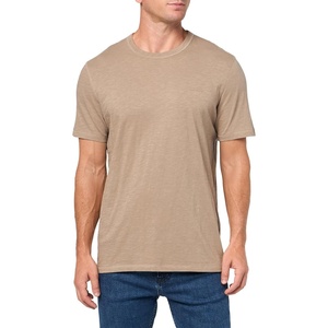 BOSS Men’s Tonal Square Patch Logo Jersey T-Shirt(Sandy Dunes)