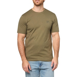 BOSS Men’s Tonal Woven Patch Logo Jersey T-Shirt(Kalamata Green)