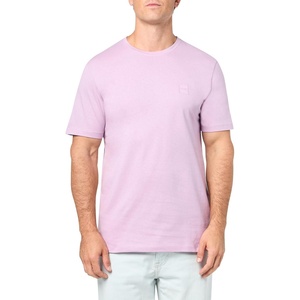 BOSS Men’s Tonal Woven Patch Logo Jersey T-Shirt(Lavendar Cream)