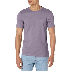 BOSS Men’s Tonal Woven Patch Logo Jersey T-Shirt(Purple Sage)
