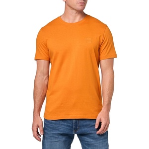 BOSS Men’s Tonal Woven Patch Logo Jersey T-Shirt(Sunshine)