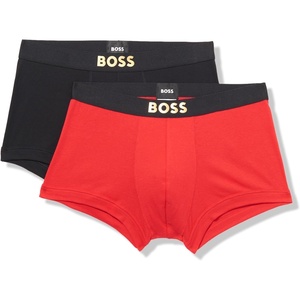 BOSS Men’s Two Pack Metallic Logo Rib Trunk(Red/Black Crow)