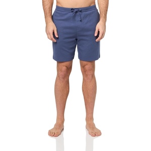BOSS Men’s Waffle Contrast Logo Lounge Shorts(Blue Corn)