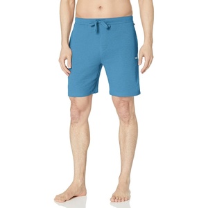 BOSS Men’s Waffle Contrast Logo Lounge Shorts(Cerulean Blue)