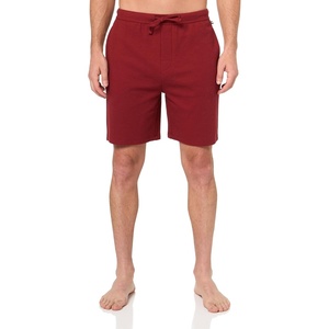 BOSS Men’s Waffle Contrast Logo Lounge Shorts(Crimson Red)