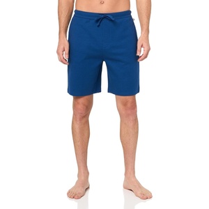 BOSS Men’s Waffle Contrast Logo Lounge Shorts(Dark Sapphire Blue)