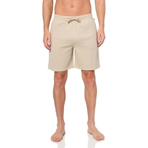 BOSS Men’s Waffle Contrast Logo Lounge Shorts(Milky Way)