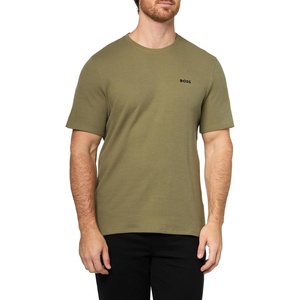 BOSS Men’s Waffle Contrast Logo Short-Sleeve T-Shirt(Kalamata Green)