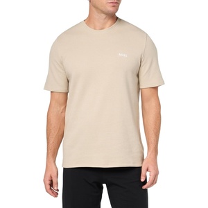 BOSS Men’s Waffle Contrast Logo Short-Sleeve T-Shirt(Milky Way)
