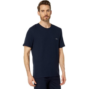 BOSS Men’s Waffle Contrast Logo Short-Sleeve T-Shirt(Royal Peacock)