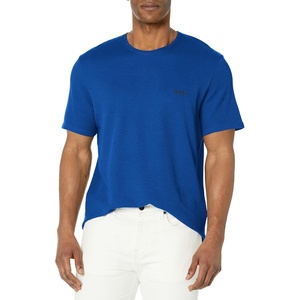 BOSS Men’s Waffle Contrast Logo Short-Sleeve T-Shirt(Sodalite Blue)