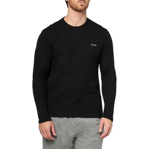 BOSS Men’s Waffle Long Sleeve Shirt(Black Gloss)