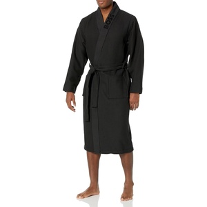 BOSS Mens Waffle Robe(Deep Melange Black)