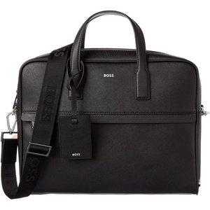 BOSS Men’s Zair Bonded Leather Brief Case(Catfish Black)