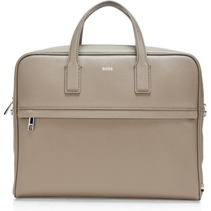 BOSS Men’s Zair Bonded Leather Brief Case(Garden Moss Green)